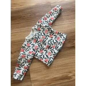 Chick Pea Sweatshirt Girls 3-6 Months White Peach Quilted Snap Front Top Baby